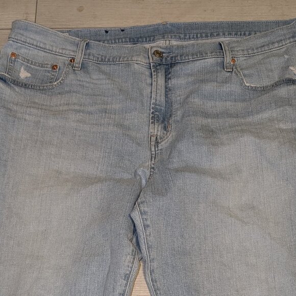 GAP Girlfriend Mid Rise Womens Plus Size Distressed Crop Jeans Size 20R - Picture 2 of 5